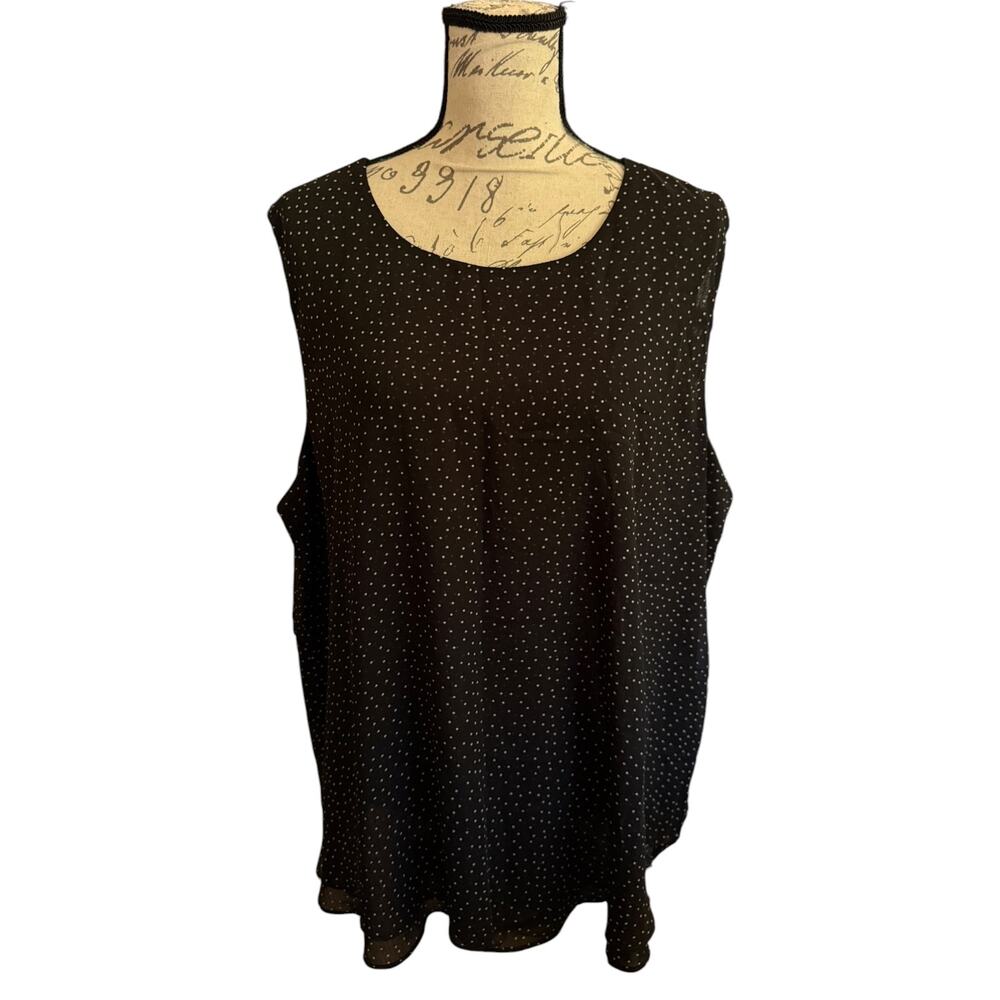 Cristina B Black White Polka Dot Shirt Size XX-Large